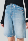 High-waist jeans, women's straight-leg 5-point pants