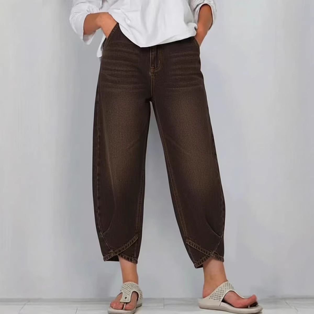 Casual loose wide-leg jeans