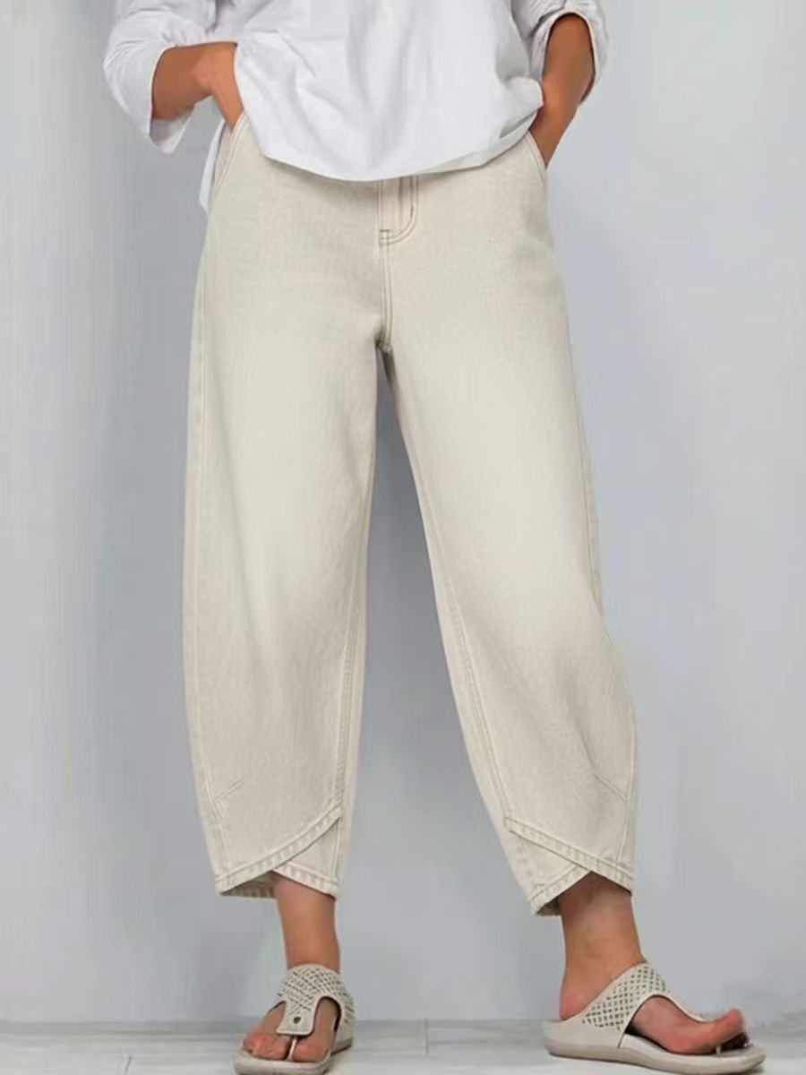 Casual loose wide-leg jeans