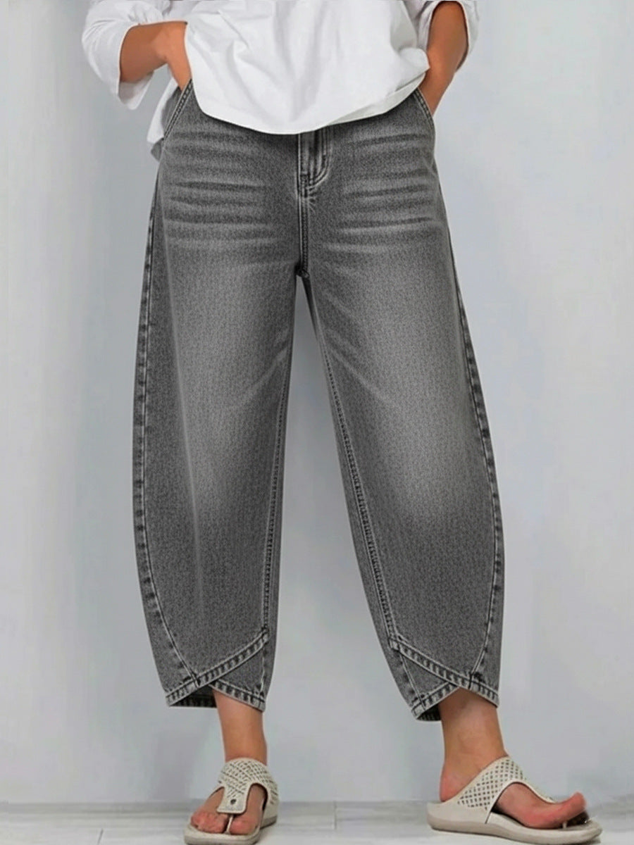 Casual loose wide-leg jeans