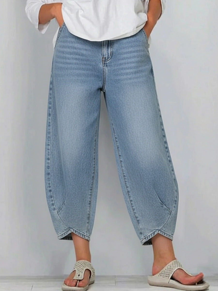 Casual loose wide-leg jeans