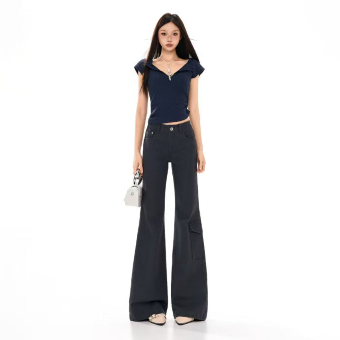 Slim-fit, elongated, floor-length jeans