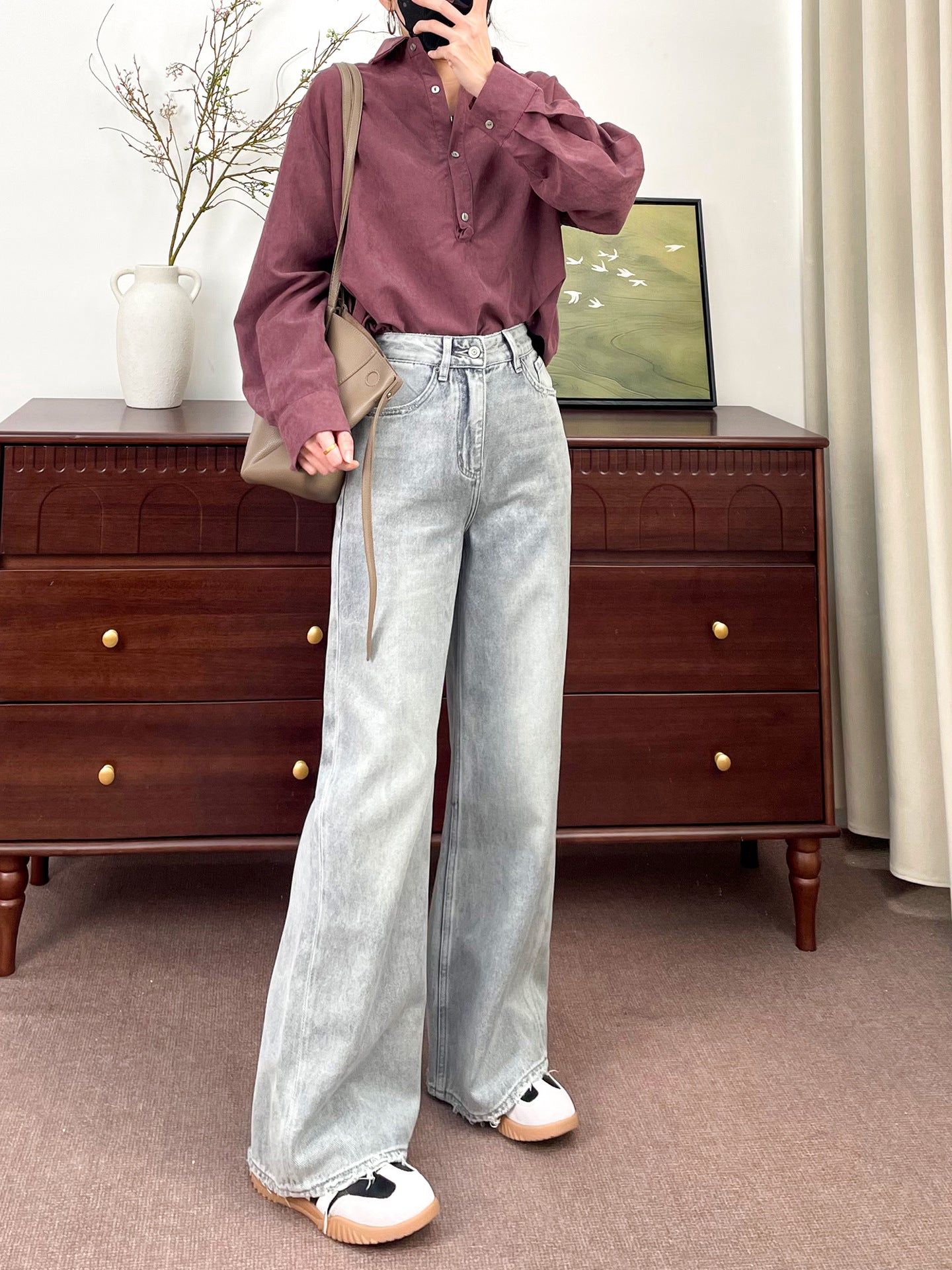 Tencel High-Waist Wide-Leg Jeans
