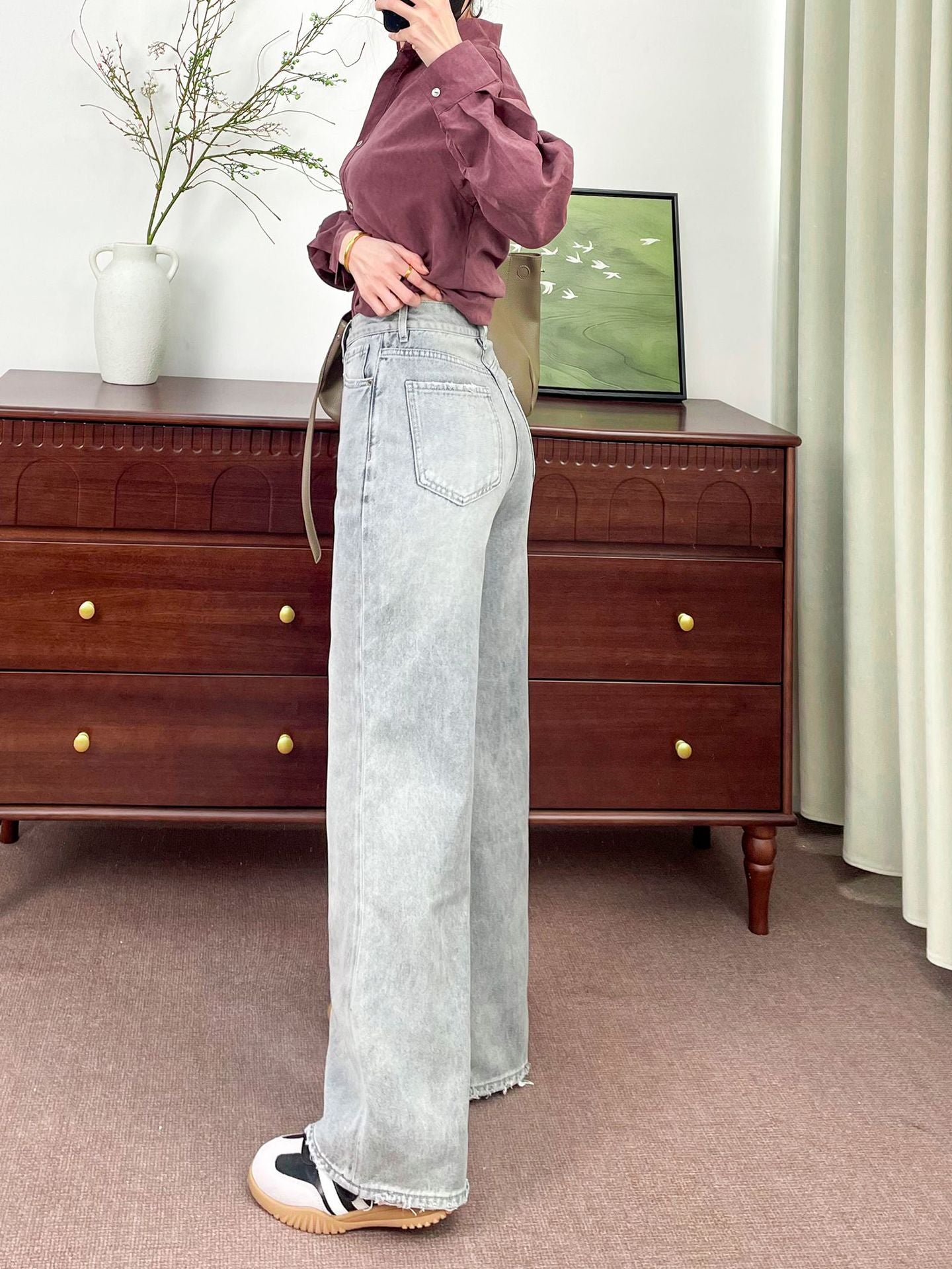 Tencel High-Waist Wide-Leg Jeans