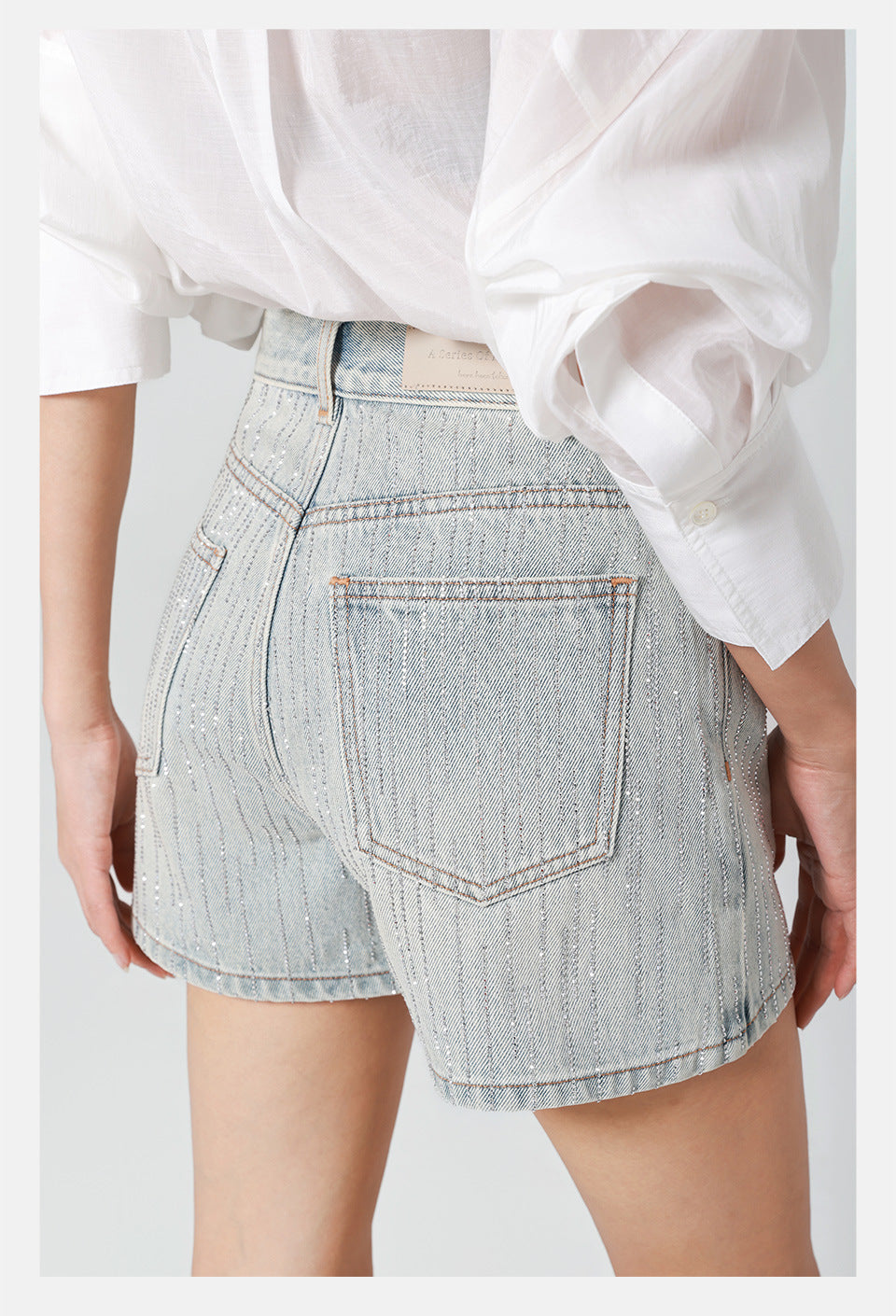 Stardust Rhinestone Denim Shorts